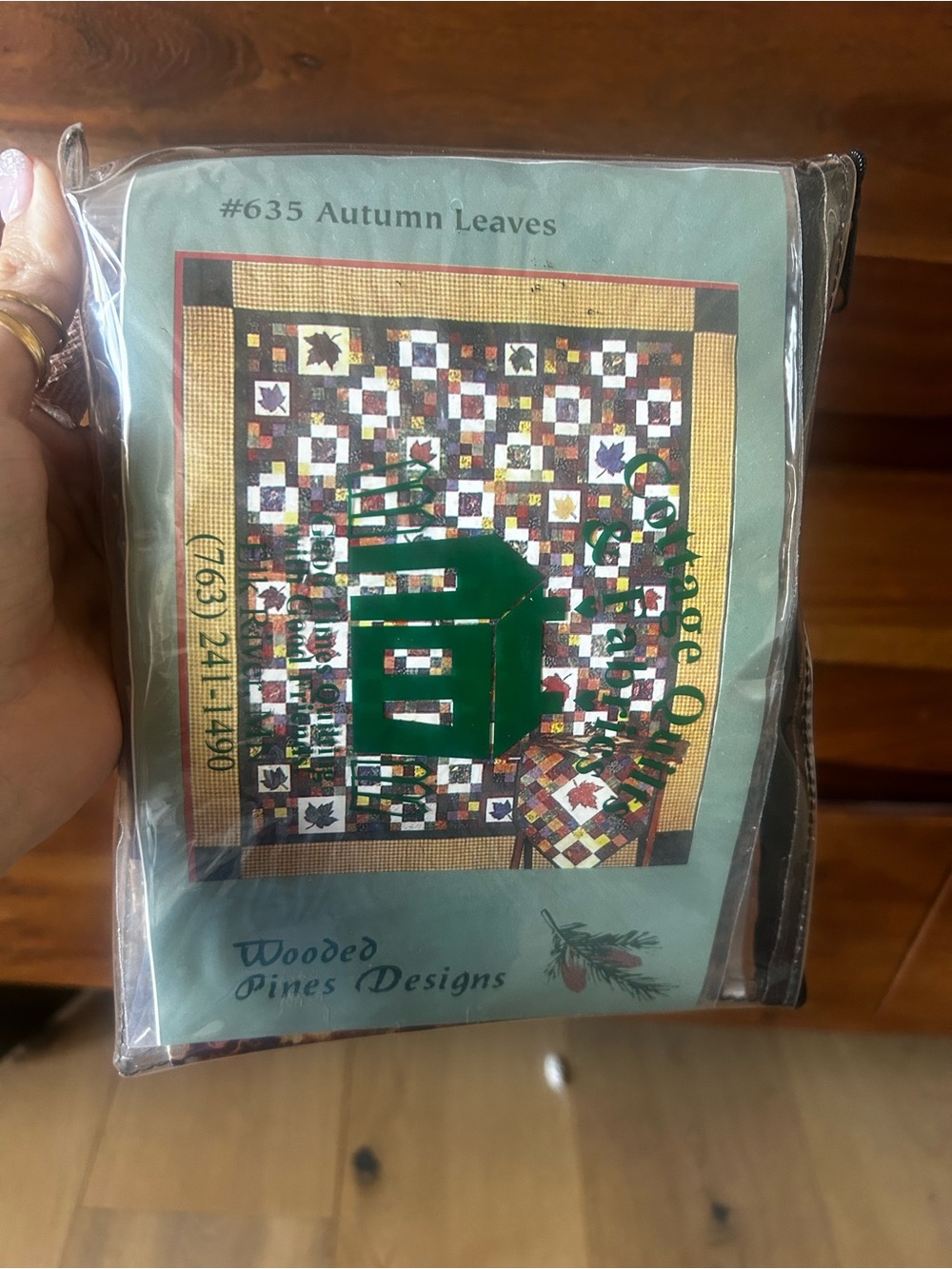 Autumn Leaves Quilt Pattern by Wooded Pines Designs - Green and Multicolor